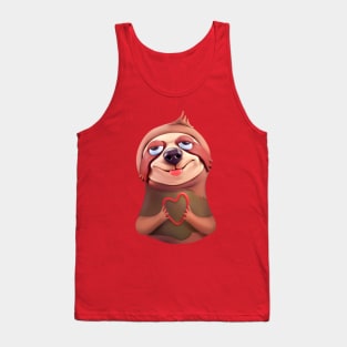 Sloth Holding A Heart Tank Top